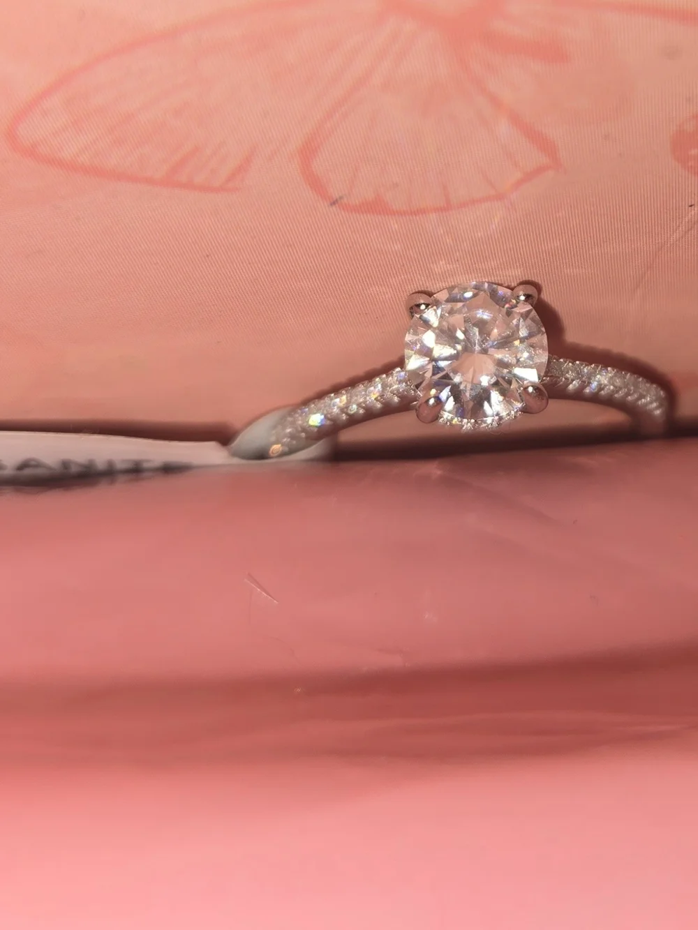 925 Mossinate Engagement Ring Size 8